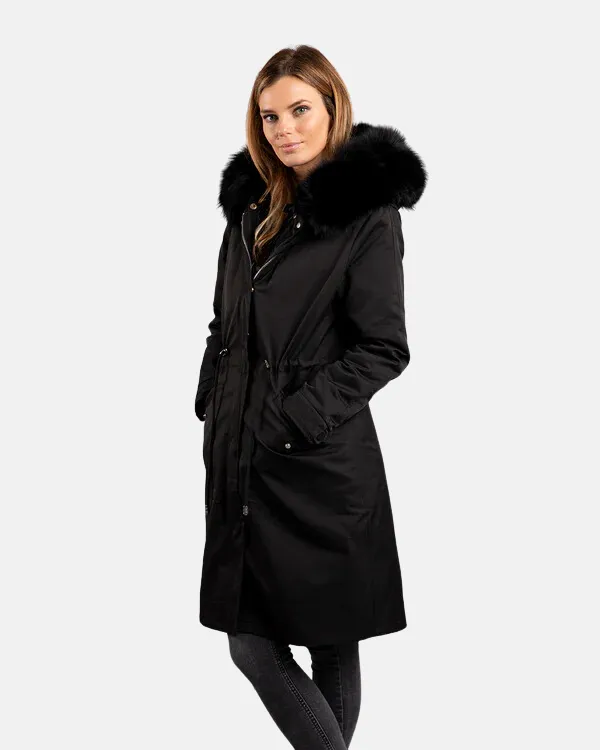 Ski Lux Parka Jacket Long Black