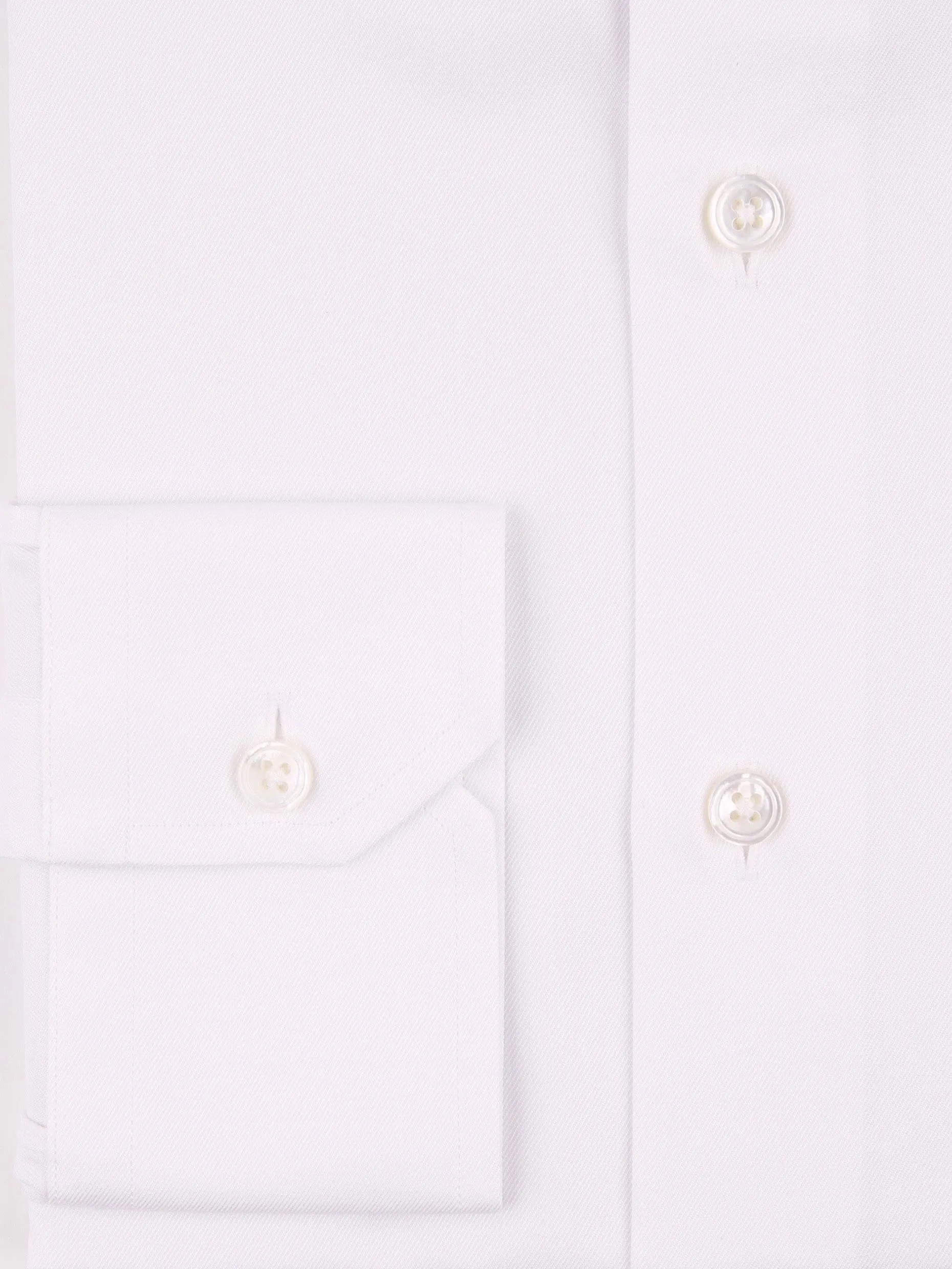 Spread Collar White Micro Twill Shirt