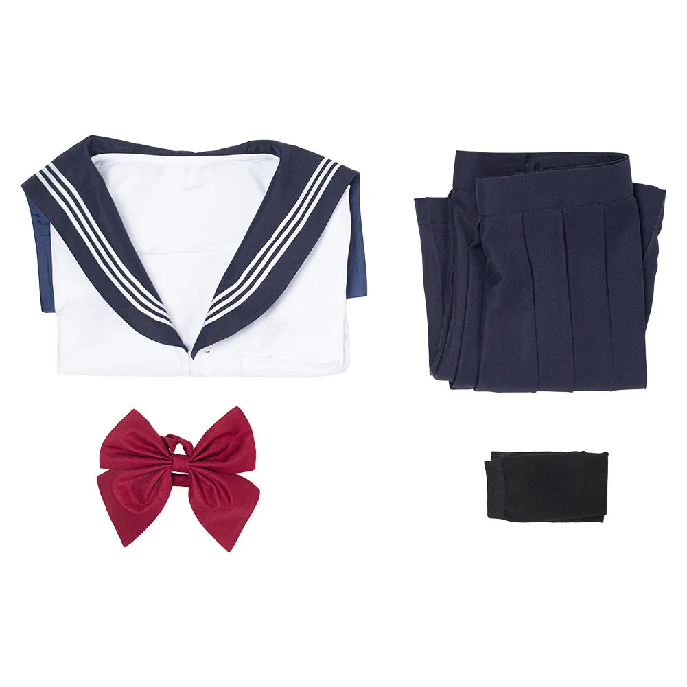 Summer Navy Sailor Suit Cosplay Top Skirt Outfit JK High School Uniform Class Uniform Students Clothing