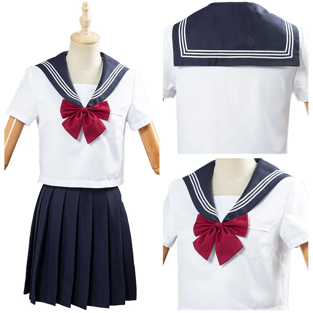 Summer Navy Sailor Suit Cosplay Top Skirt Outfit JK High School Uniform Class Uniform Students Clothing