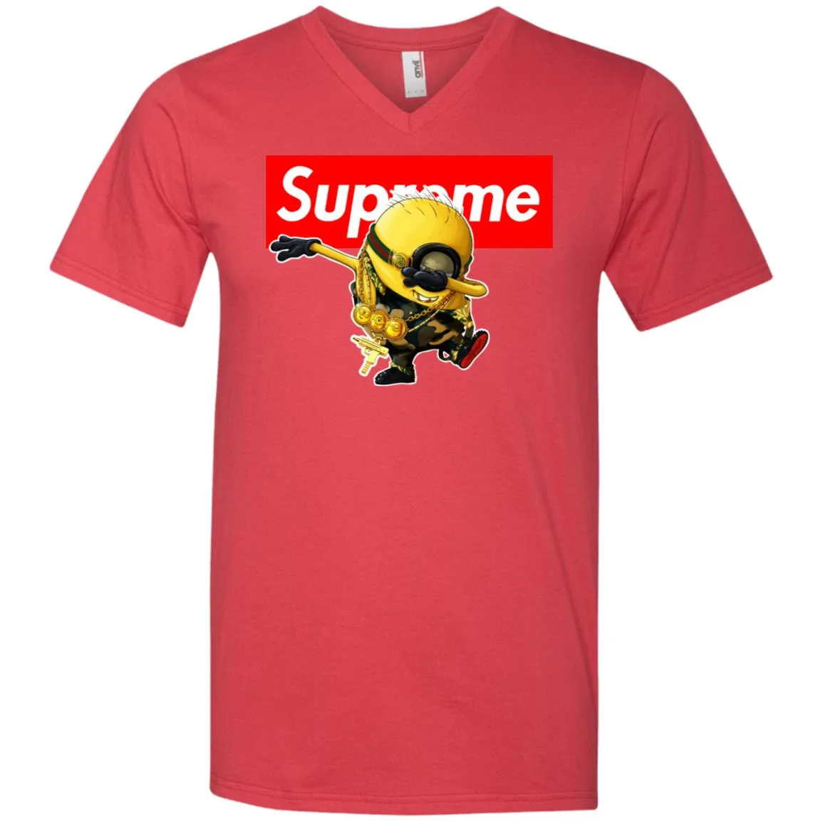 Supreme Minion T-shirt Trending Men V-Neck T-Shirt