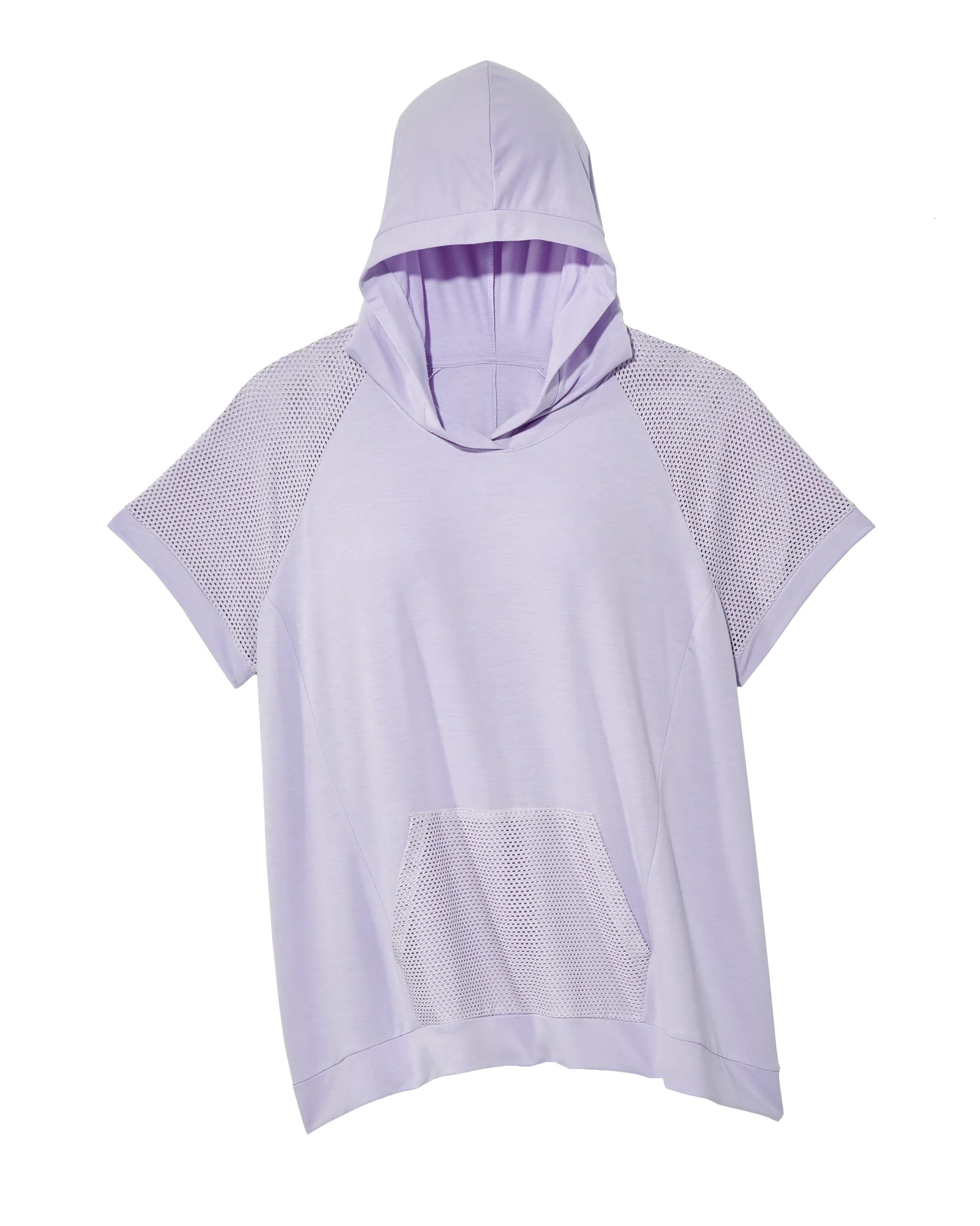 Sydney Short Sleeve Hoodie with Mesh Details | Lilac