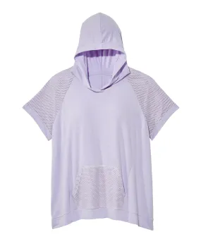 Sydney Short Sleeve Hoodie with Mesh Details | Lilac