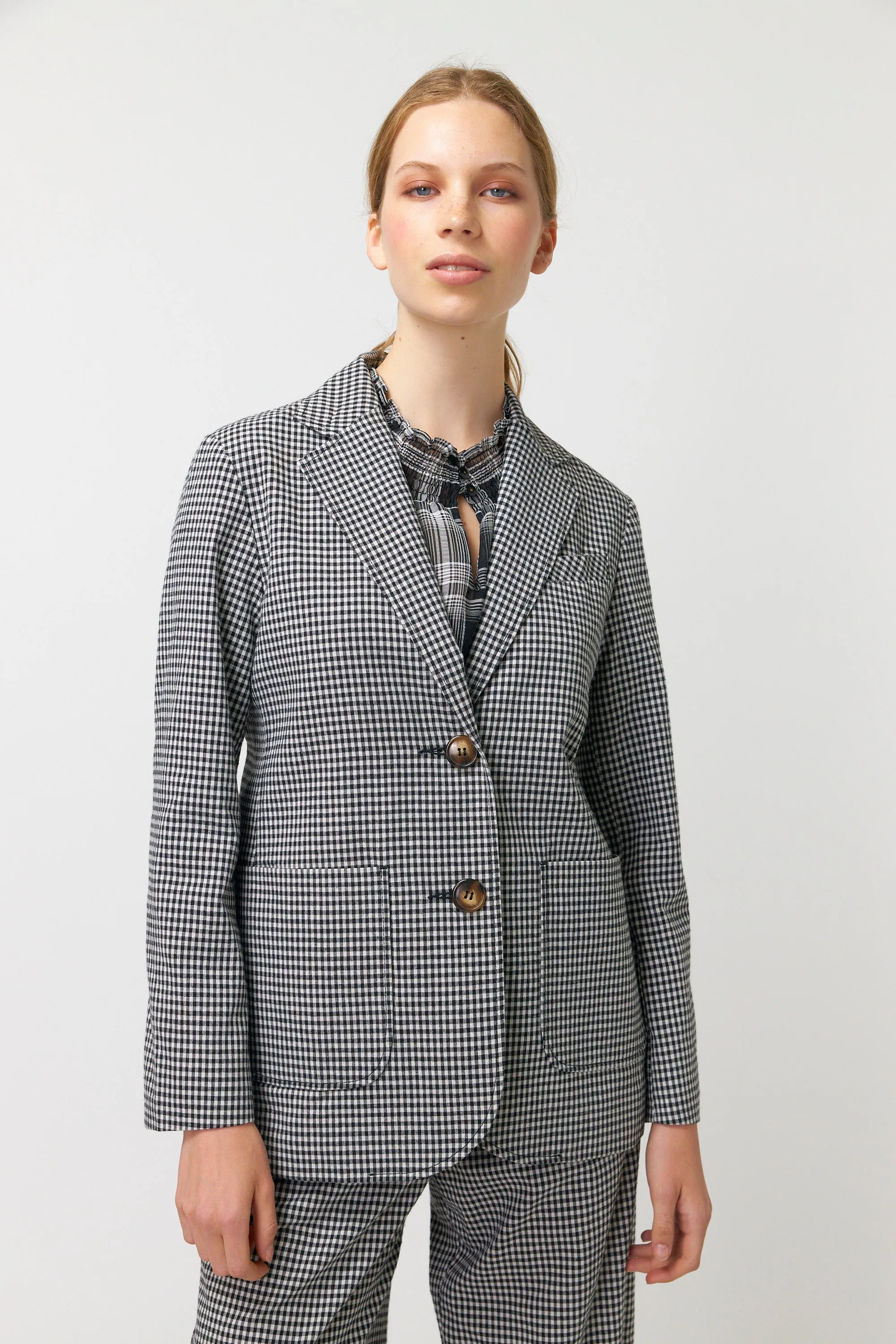 Sylvester Gingham Blazer - Ivory/Black