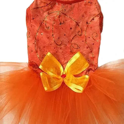 Tangerine Glitter Tutu Dog Dress