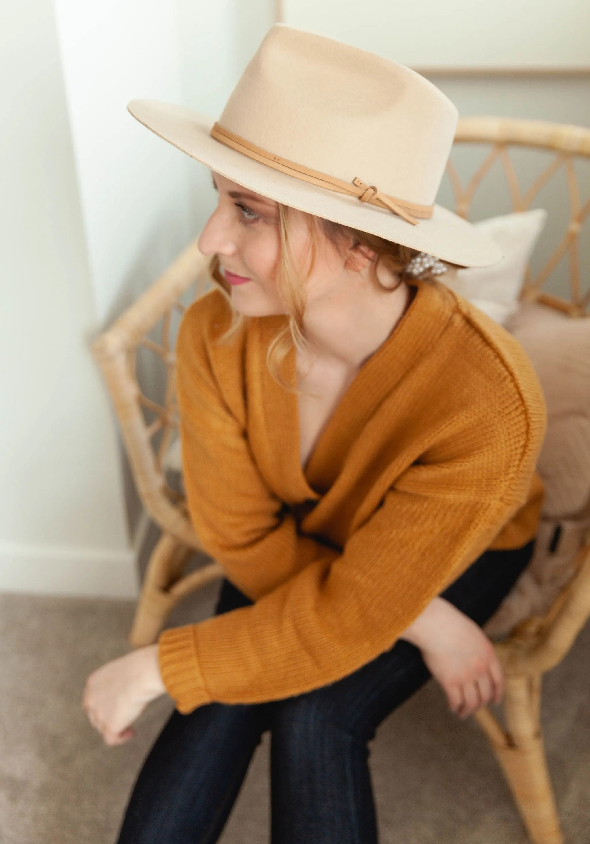 The Ashley Button Cardigan - Mustard - PLUS