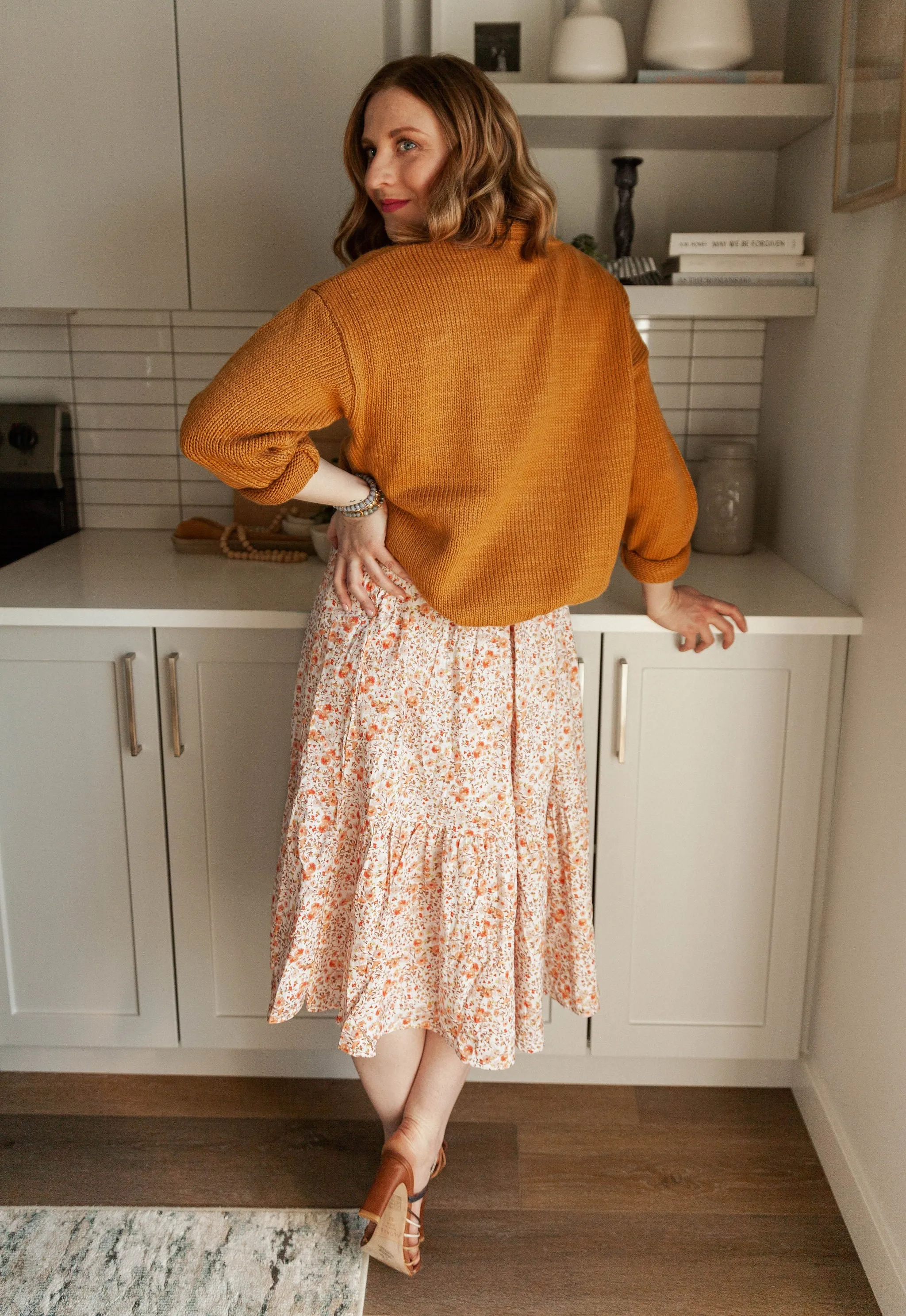 The Ashley Button Cardigan - Mustard - PLUS