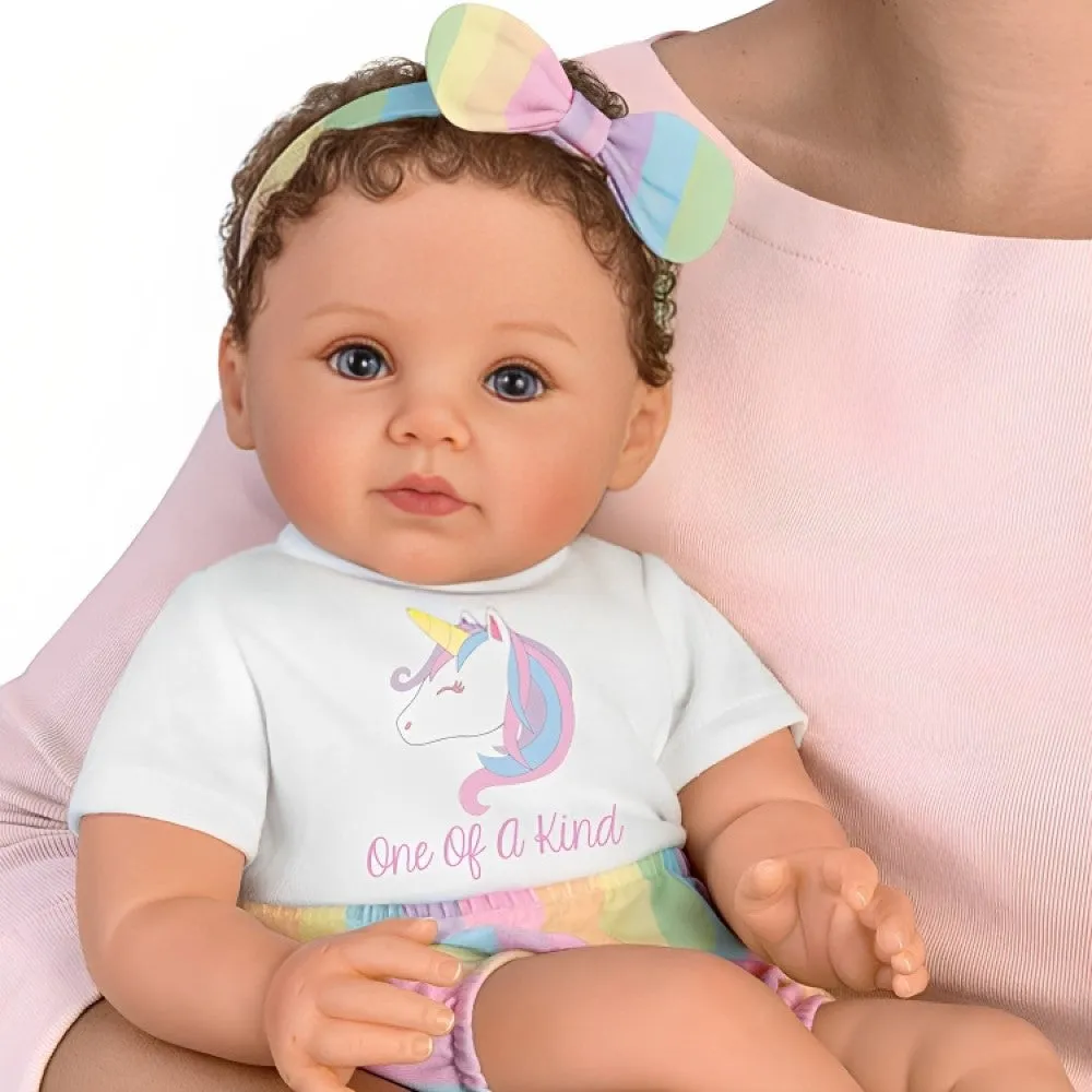 The Ashton-Drake Galleries One of A Kind Katherine Lifelike So Truly Real® Baby Girl Doll Weighted with Soft RealTouch® Vinyl Skin and Extra Coordinating Cardigan and Pants by Ping Lau 18"-Inches