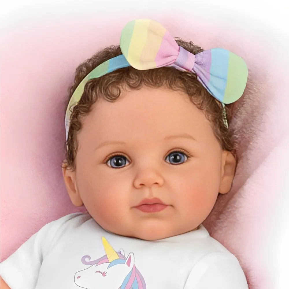 The Ashton-Drake Galleries One of A Kind Katherine Lifelike So Truly Real® Baby Girl Doll Weighted with Soft RealTouch® Vinyl Skin and Extra Coordinating Cardigan with Pants by Ping Lau 18"-Inches