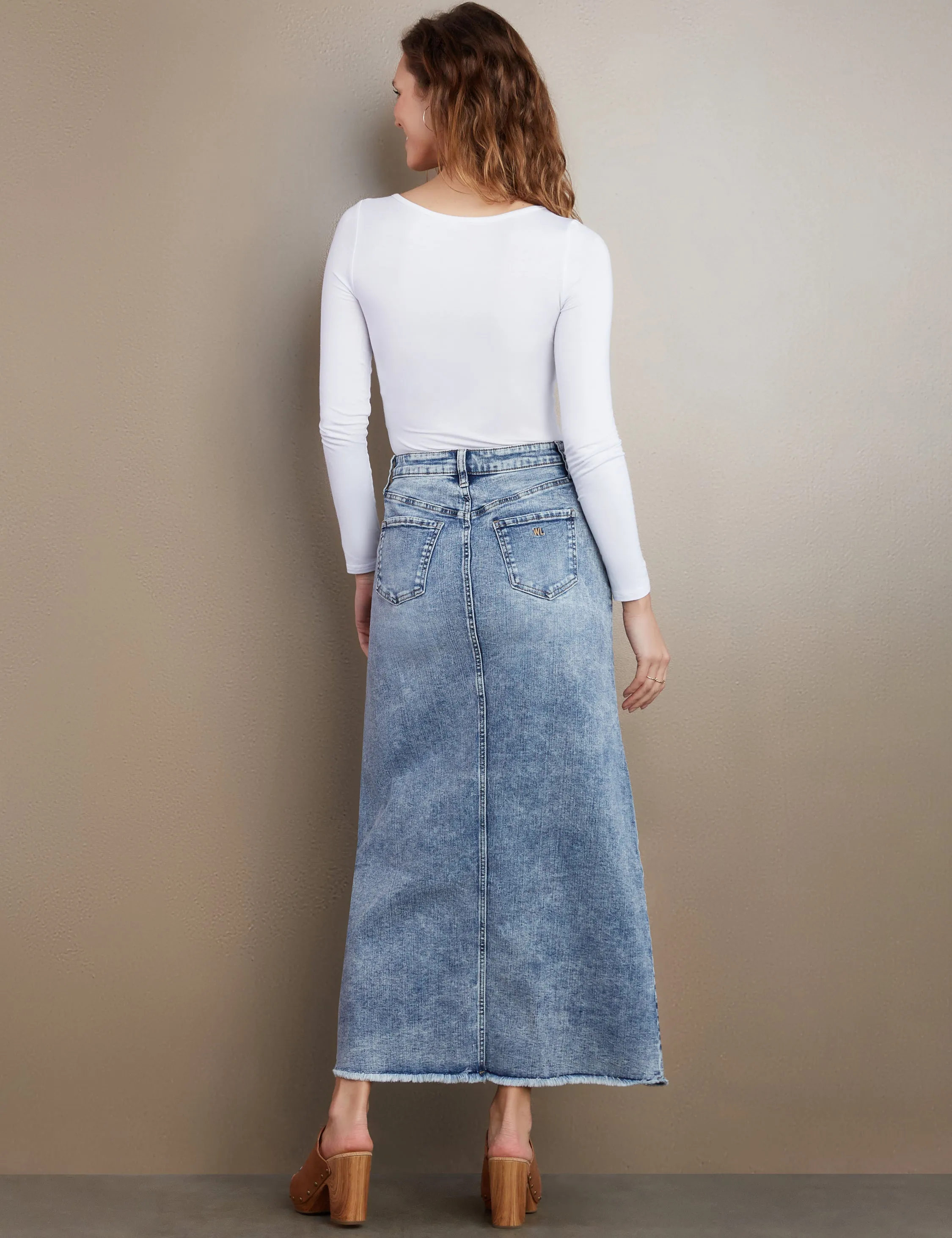 The Lowdown Denim Midi Skirt