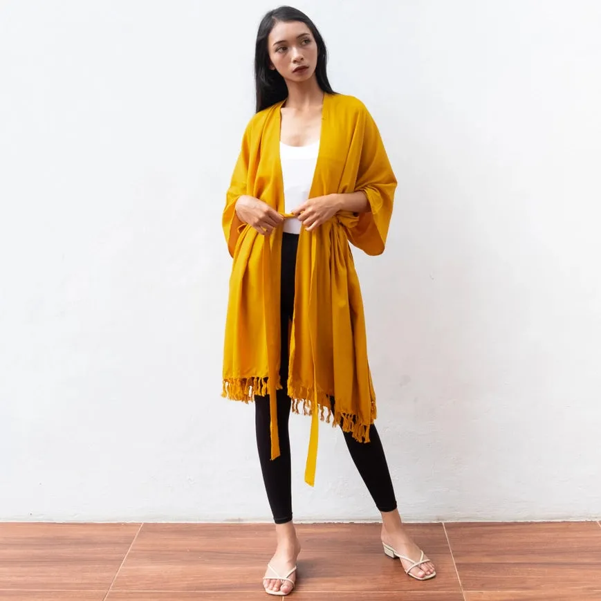 Tie Dye Summer Cardigan - Mustard