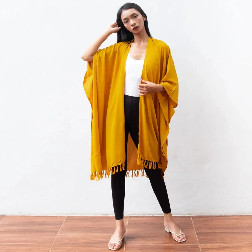 Tie Dye Summer Cardigan - Mustard