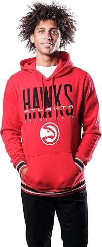 Ultra Game NBA Official Men’s Soft Fleece Hoodie Pullover Sweatshirt - Unisex, Atlanta Hawks, Team Color|Atlanta Hawks