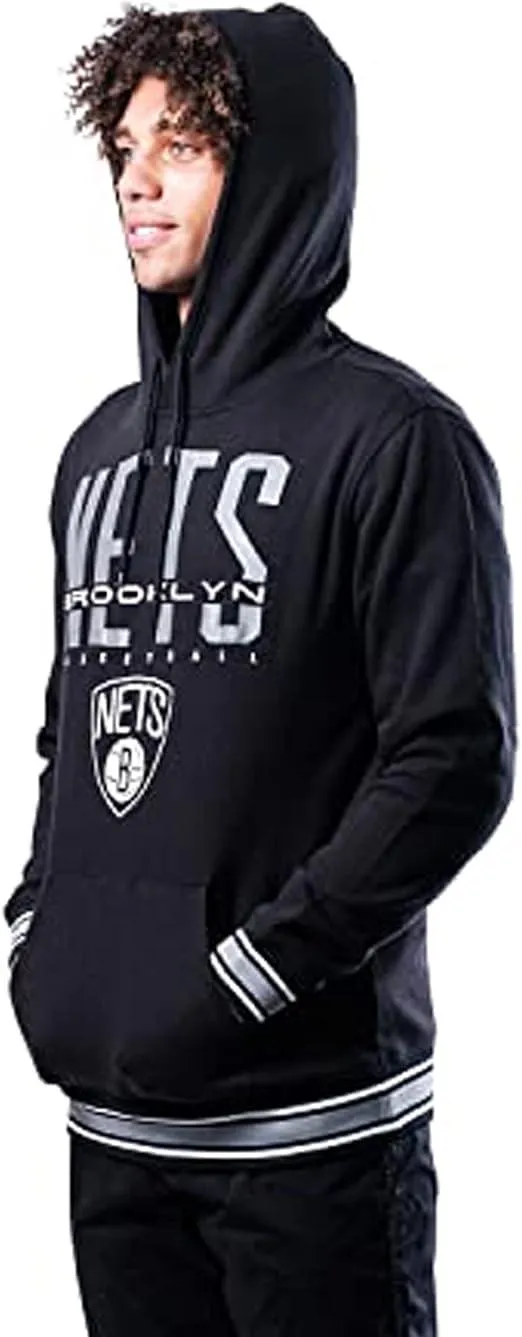 Ultra Game NBA Official Men’s Soft Fleece Hoodie Pullover Sweatshirt - Unisex, Brooklyn Nets, Team Color|Brooklyn Nets