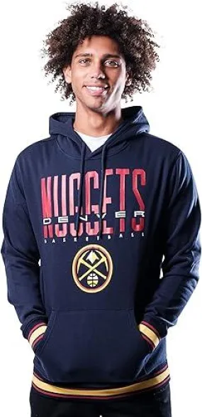 Ultra Game NBA Official Men’s Soft Fleece Hoodie Pullover Sweatshirt - Unisex, Denver Nuggets, Team Color|Denver Nuggets