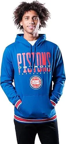 Ultra Game NBA Official Men’s Soft Fleece Hoodie Pullover Sweatshirt - Unisex, Detroit Pistons, Team Color|Detroit Pistons