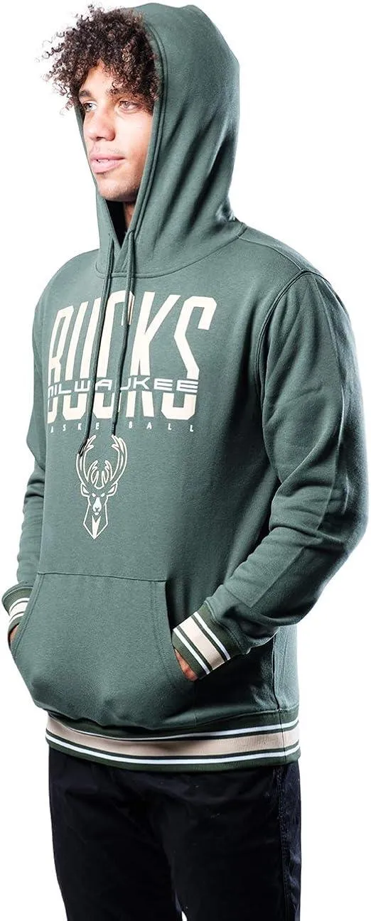 Ultra Game NBA Official Men’s Soft Fleece Hoodie Pullover Sweatshirt - Unisex, Milwaukee Bucks, Team Color|Milwaukee Bucks