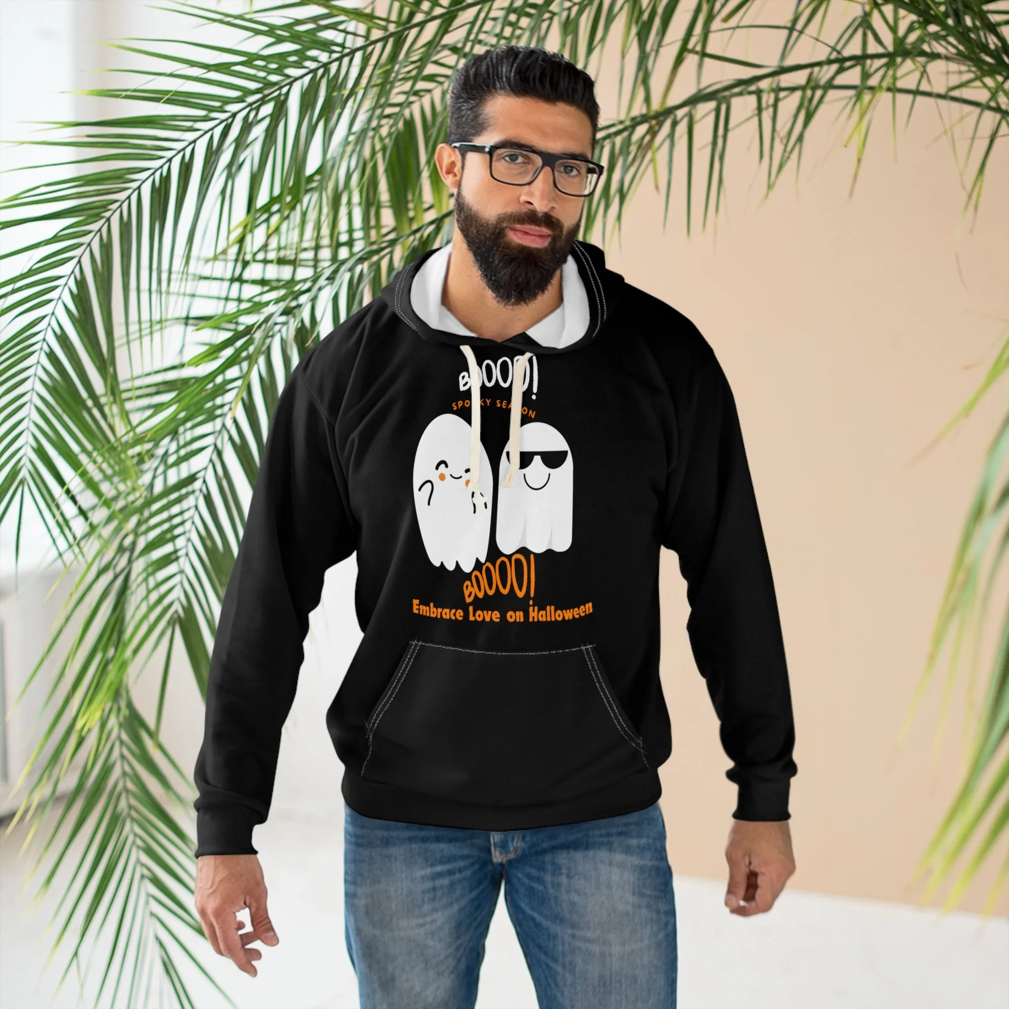 Unisex Pullover Hoodie (AOP) Celebrate Love This Halloween