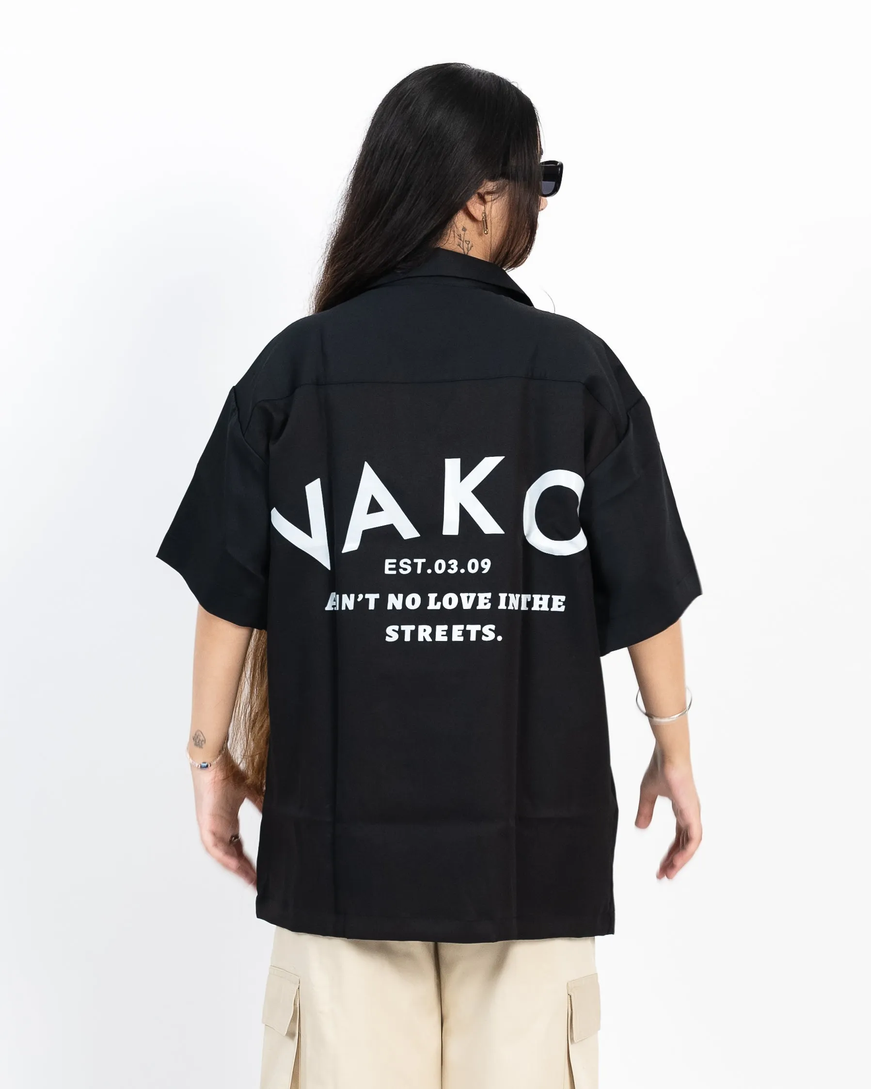 Vako Black 'No Love' Bowling Shirt