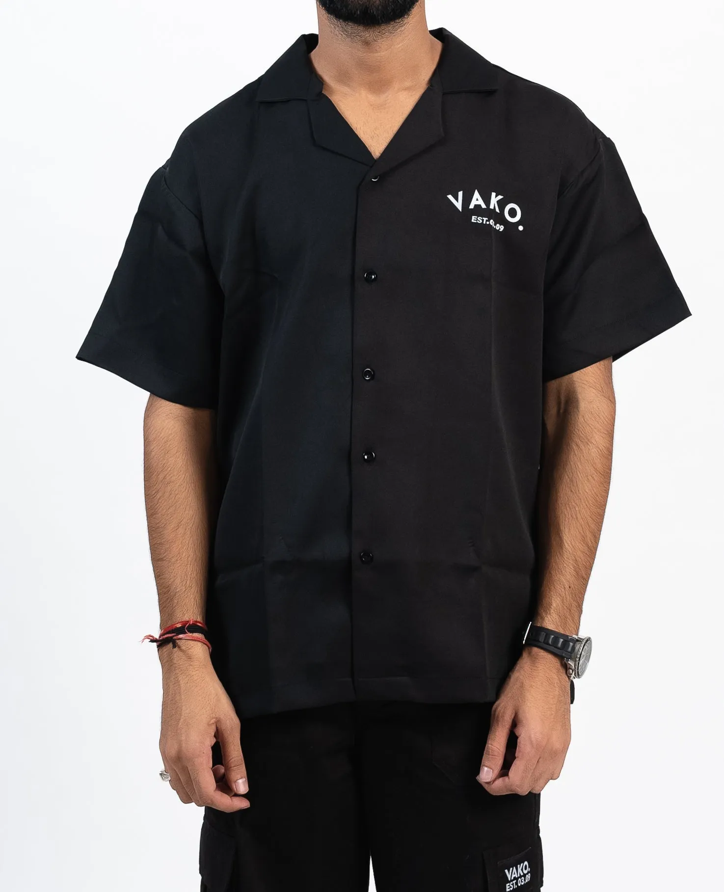 Vako Black 'No Love' Bowling Shirt