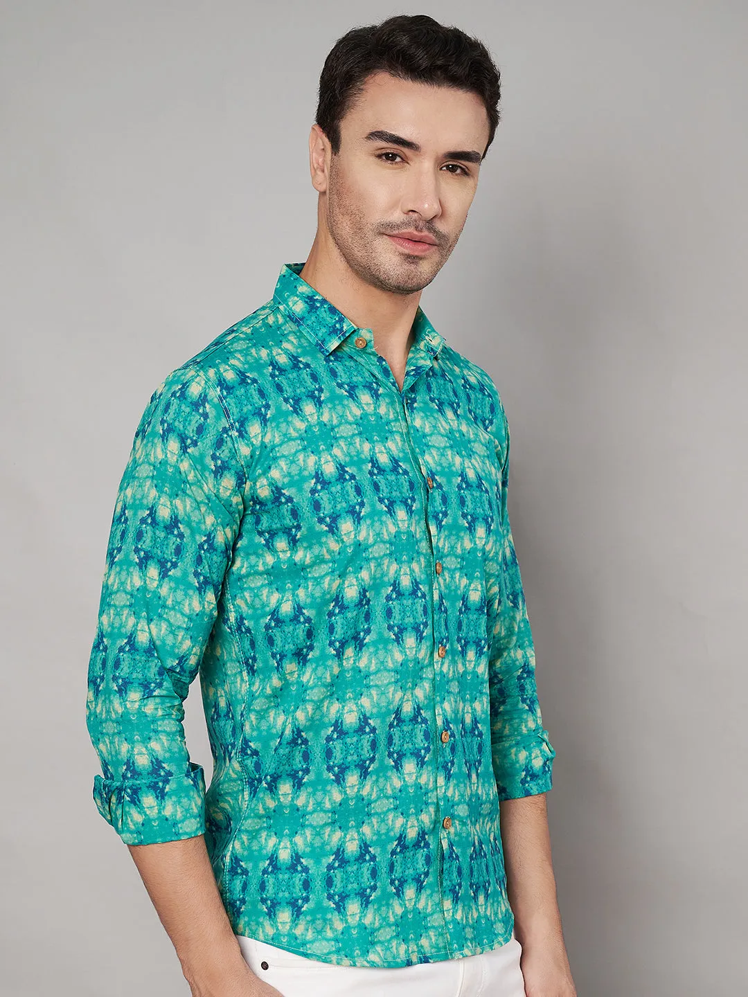 Vibrant Rajasthani Full Sleeve Cotton Shirt for Men