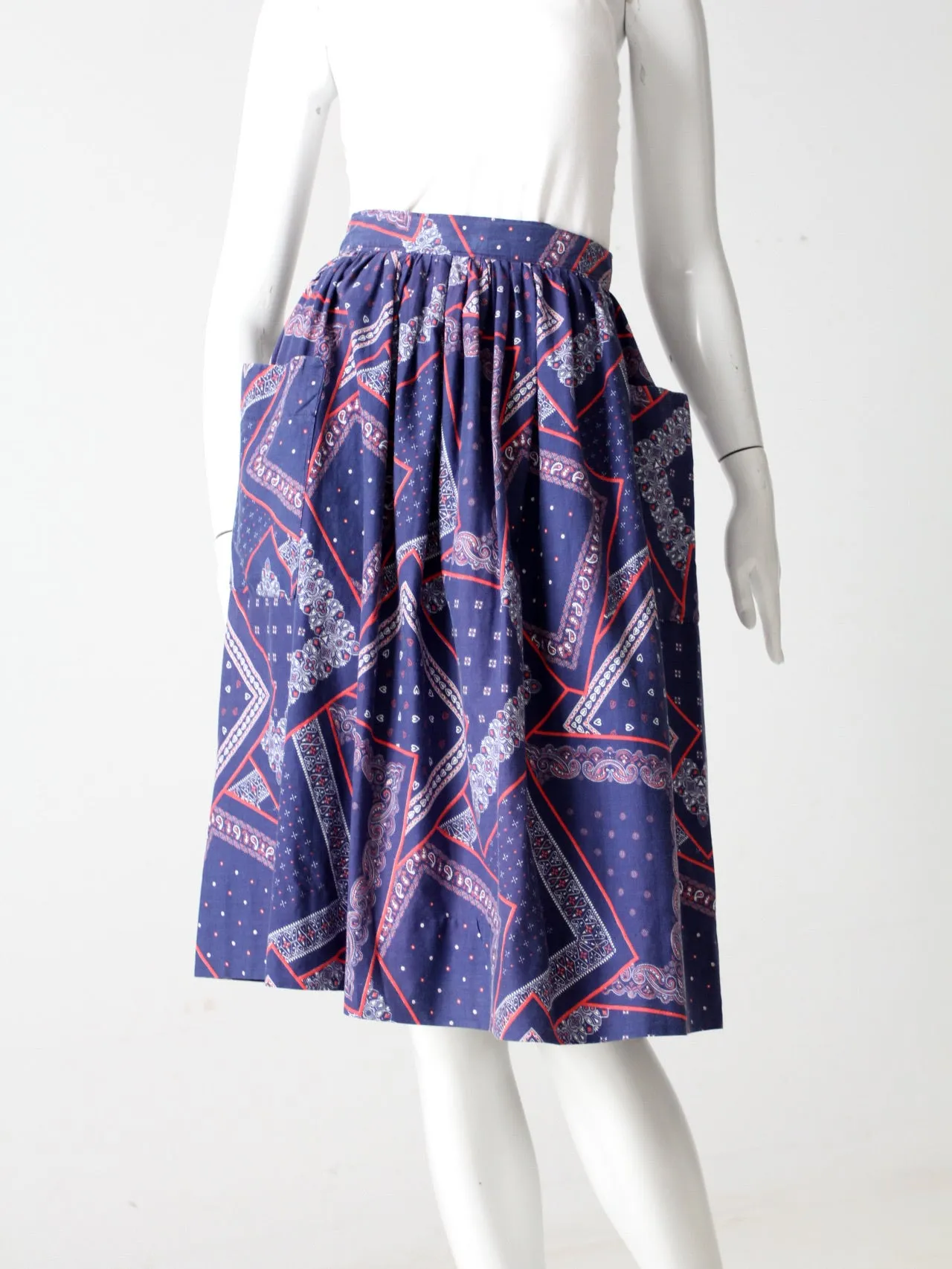 vintage 50s bandana print skirt