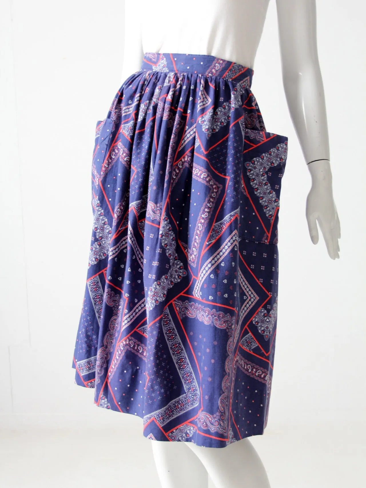 vintage 50s bandana print skirt