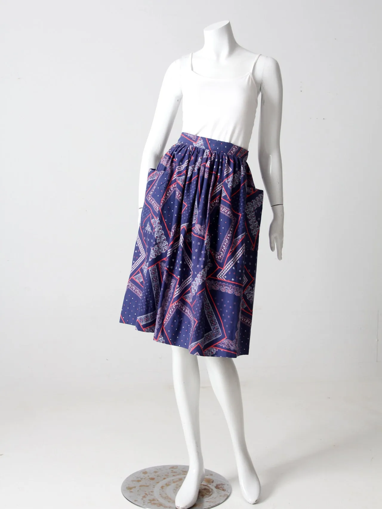 vintage 50s bandana print skirt