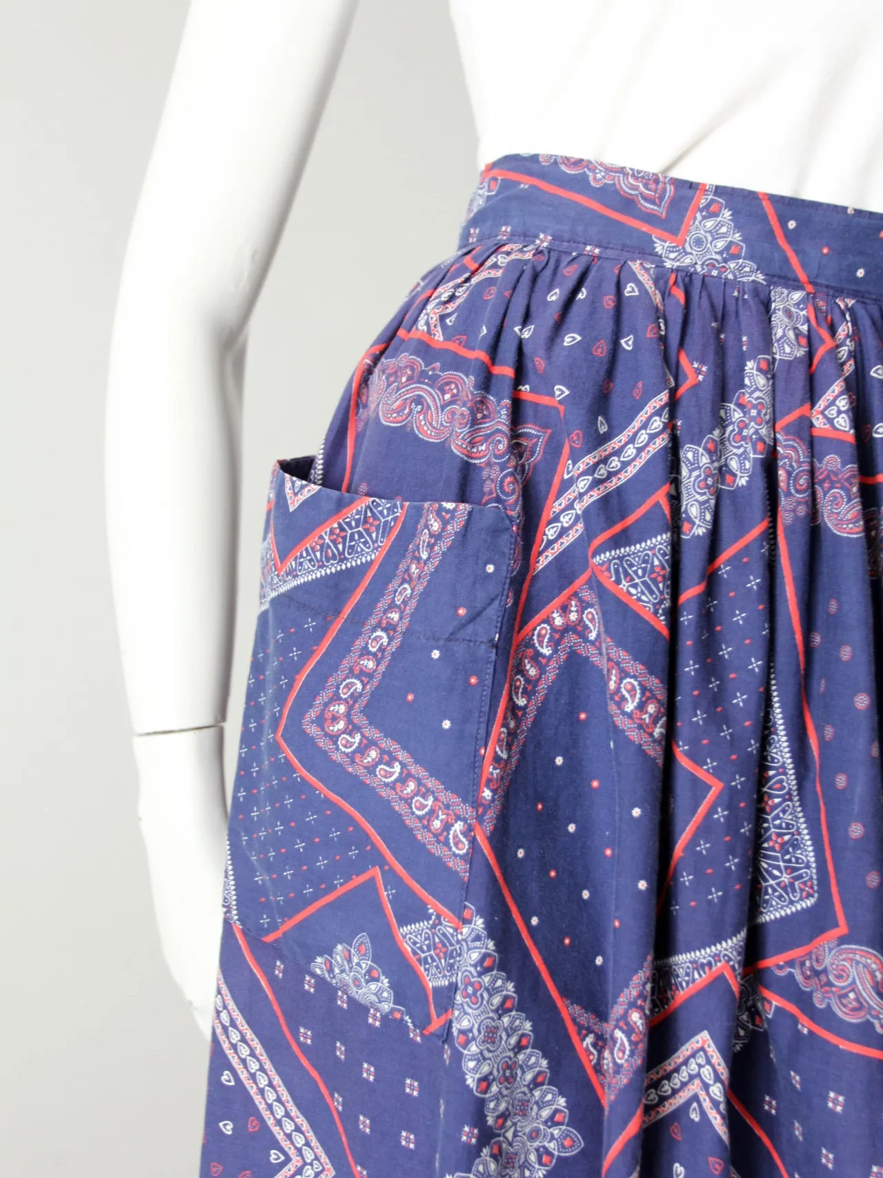 vintage 50s bandana print skirt