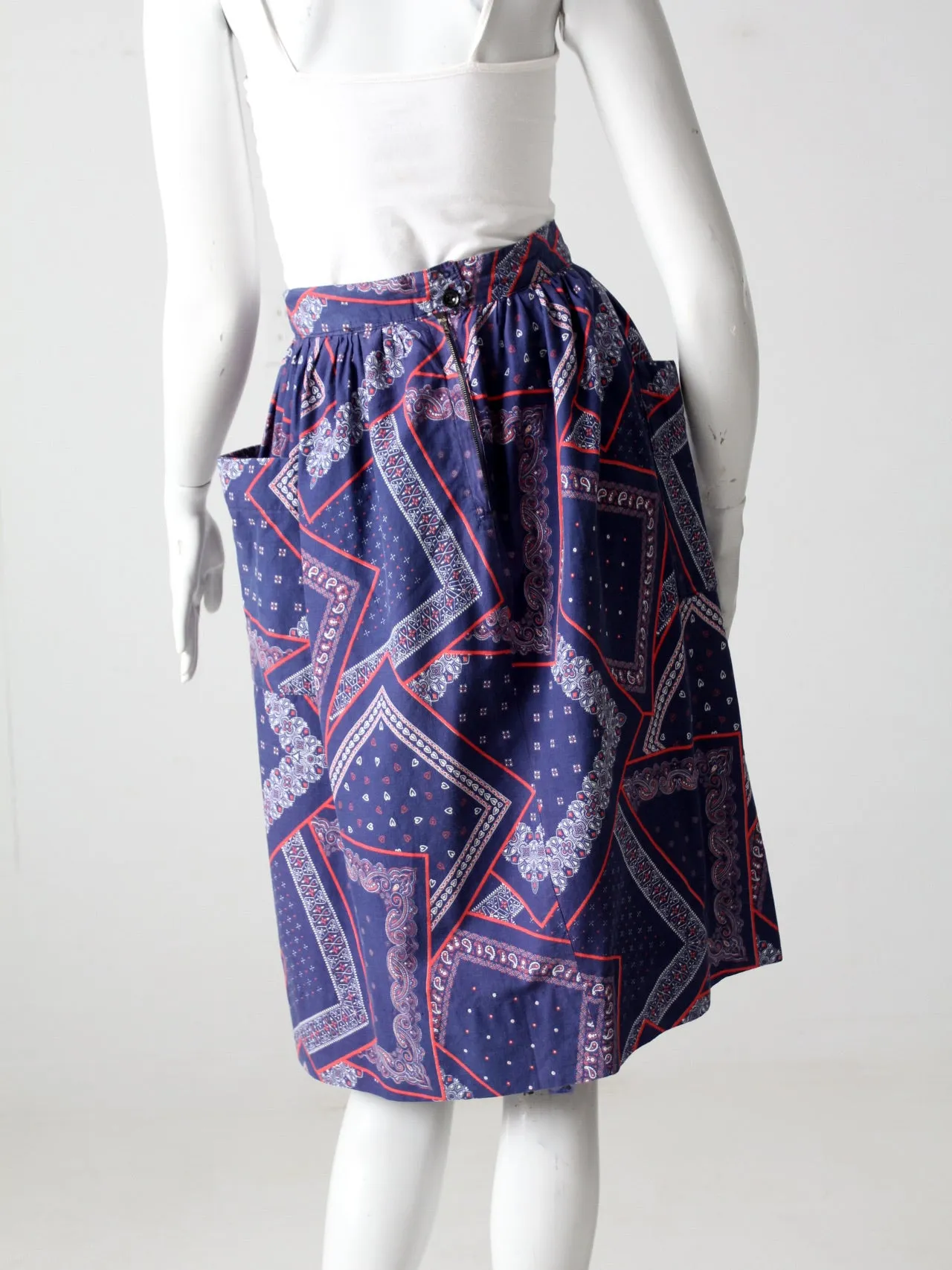 vintage 50s bandana print skirt