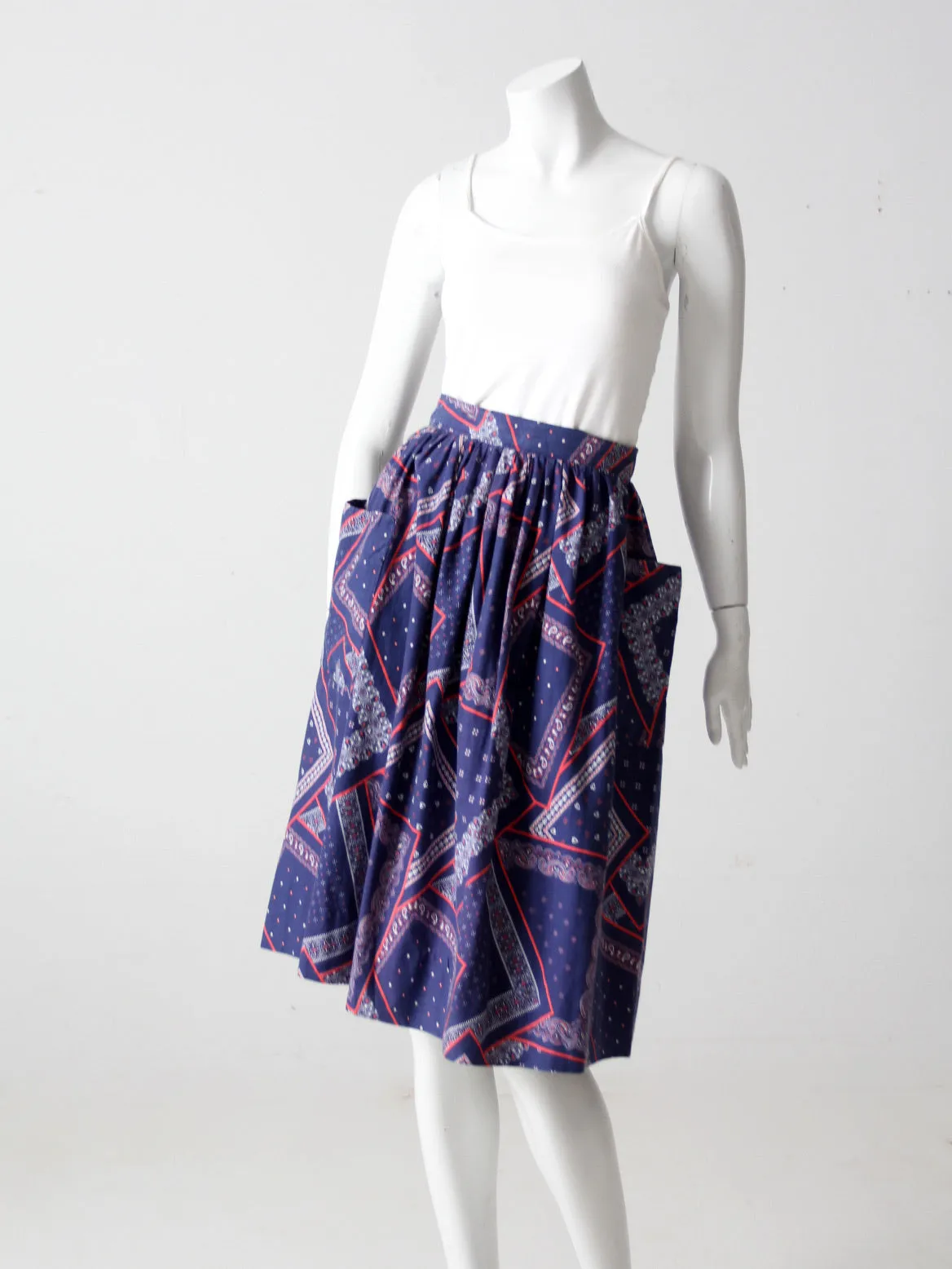 vintage 50s bandana print skirt