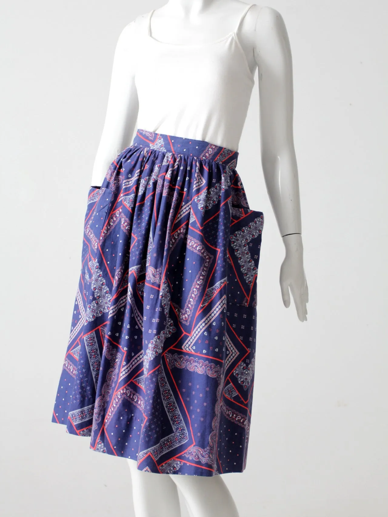 vintage 50s bandana print skirt