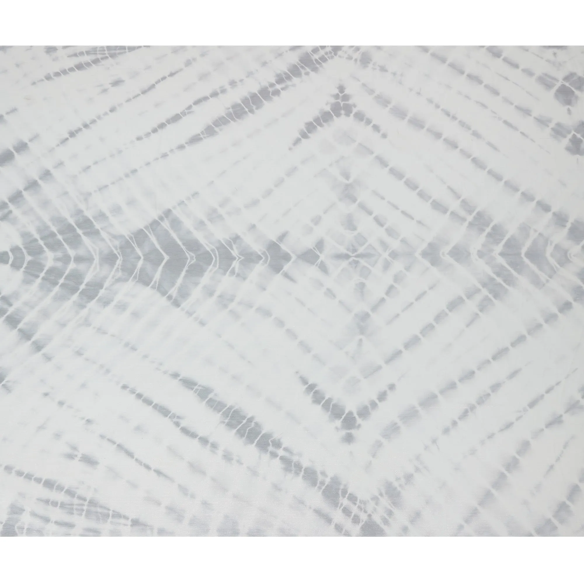 White and Gray Synthetic Chiffon Fabric with Abstract Design, 110 cm Width-D20679