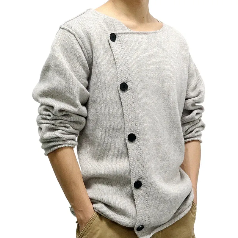 Wiaofellas  -  guys clothing styles Autumn Men's Luxury Knitted Cardigan Sweatercoat Casual Buttons Solid Color O Neck  Loose Stylish Premium Fashion Knitwear