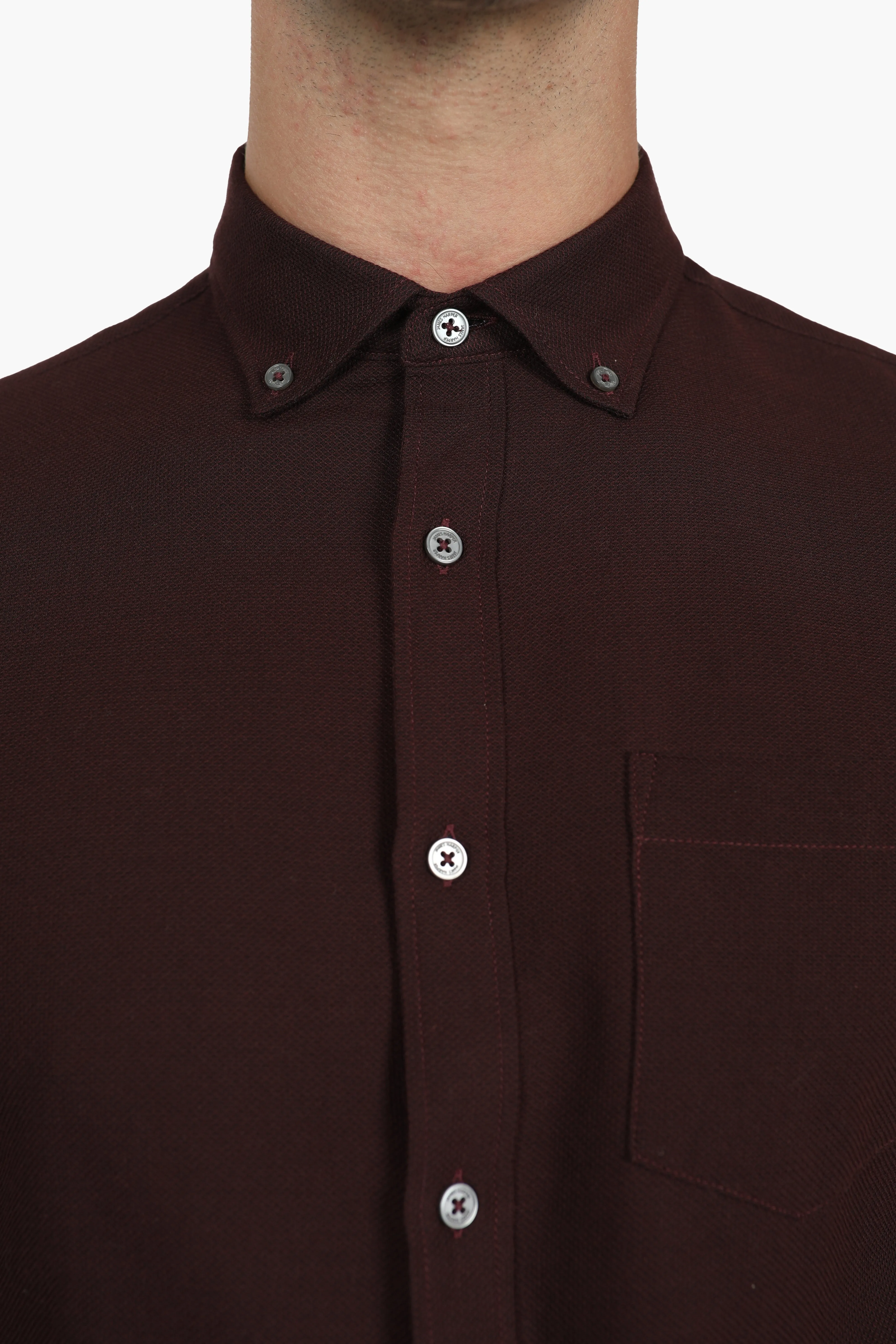 Wine Cotton Diamond Marle Shirt