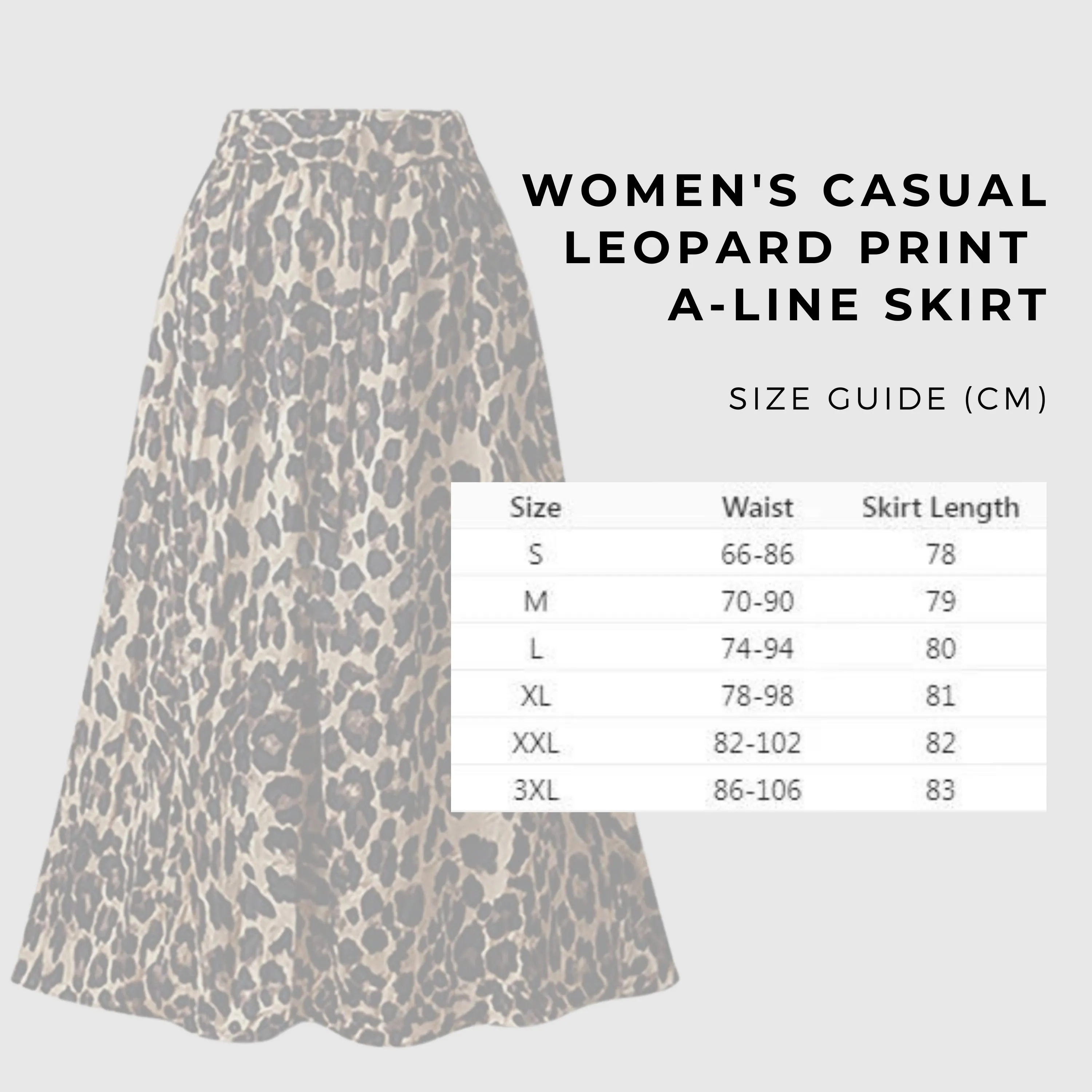 Women's Casual Leopard Print A-line Skirt