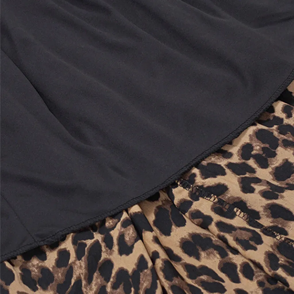 Women's Casual Leopard Print A-line Skirt