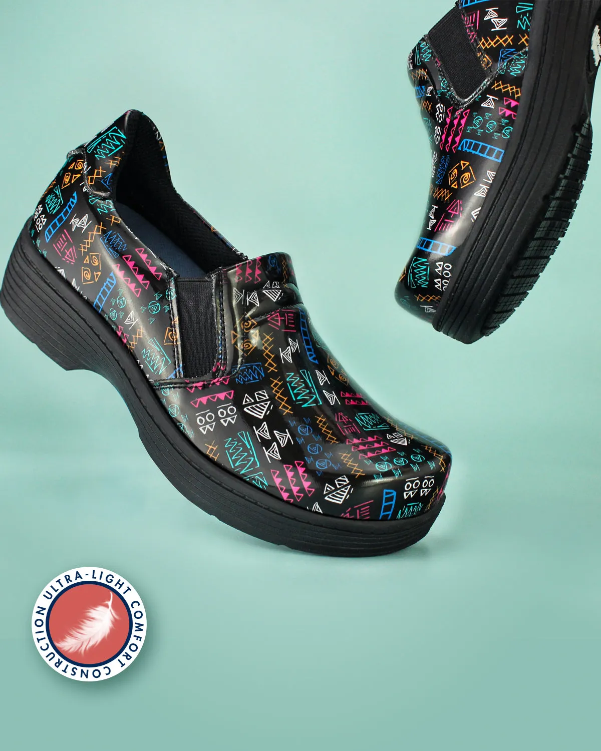 Women's Clog - Branta Black Multi Color