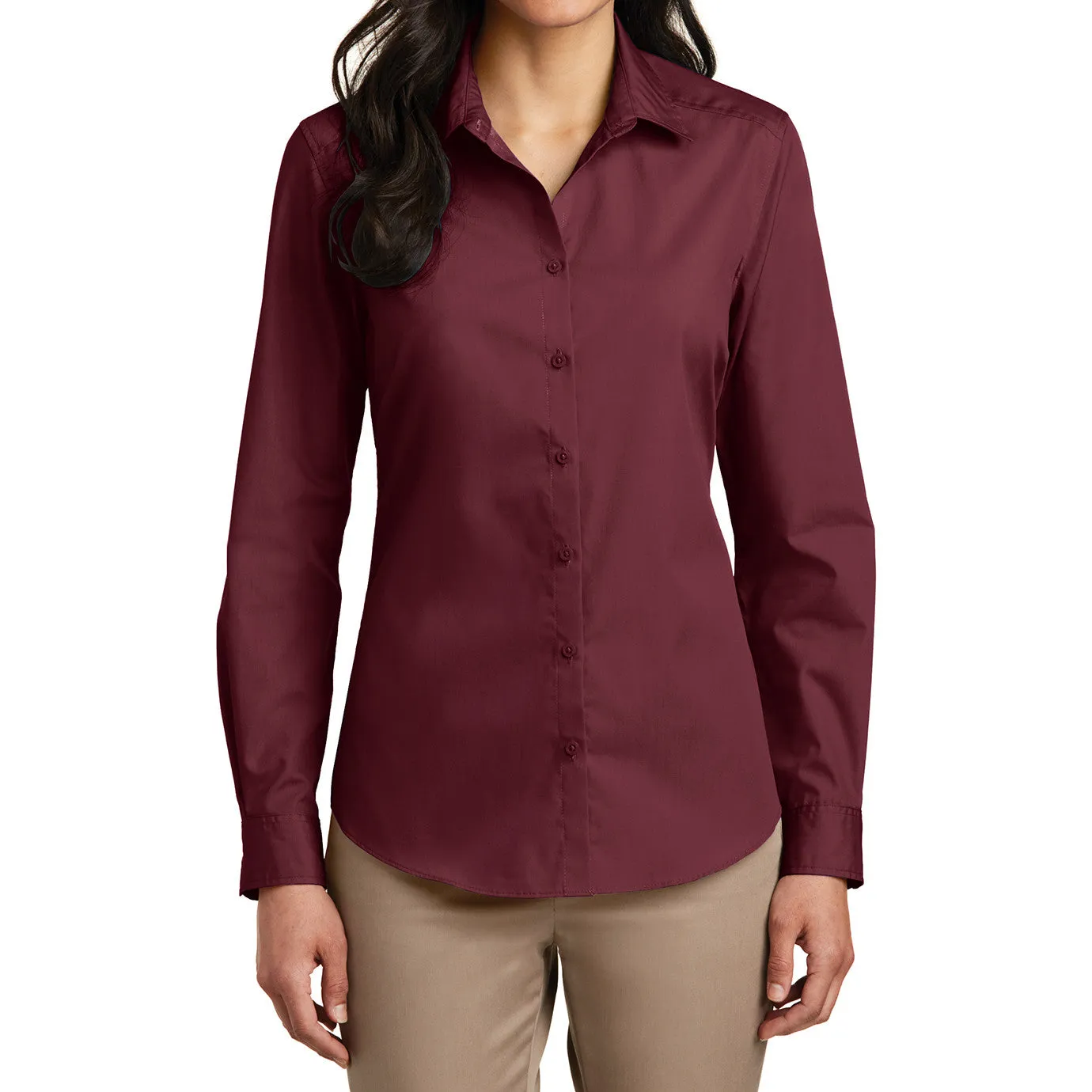 Women’s Long Sleeve Carefree Poplin Shirt