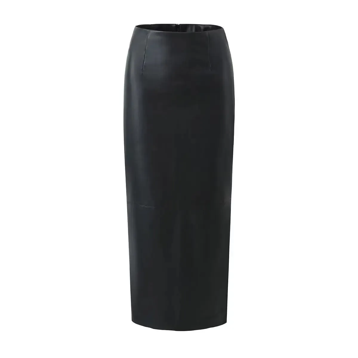 YESMYTOOL  -  Autumn Split PU Leather Skirts 2024 New Fashion Long Slim PU Leather Skirts Women Elegant Hip Black Skirts Women Clothing